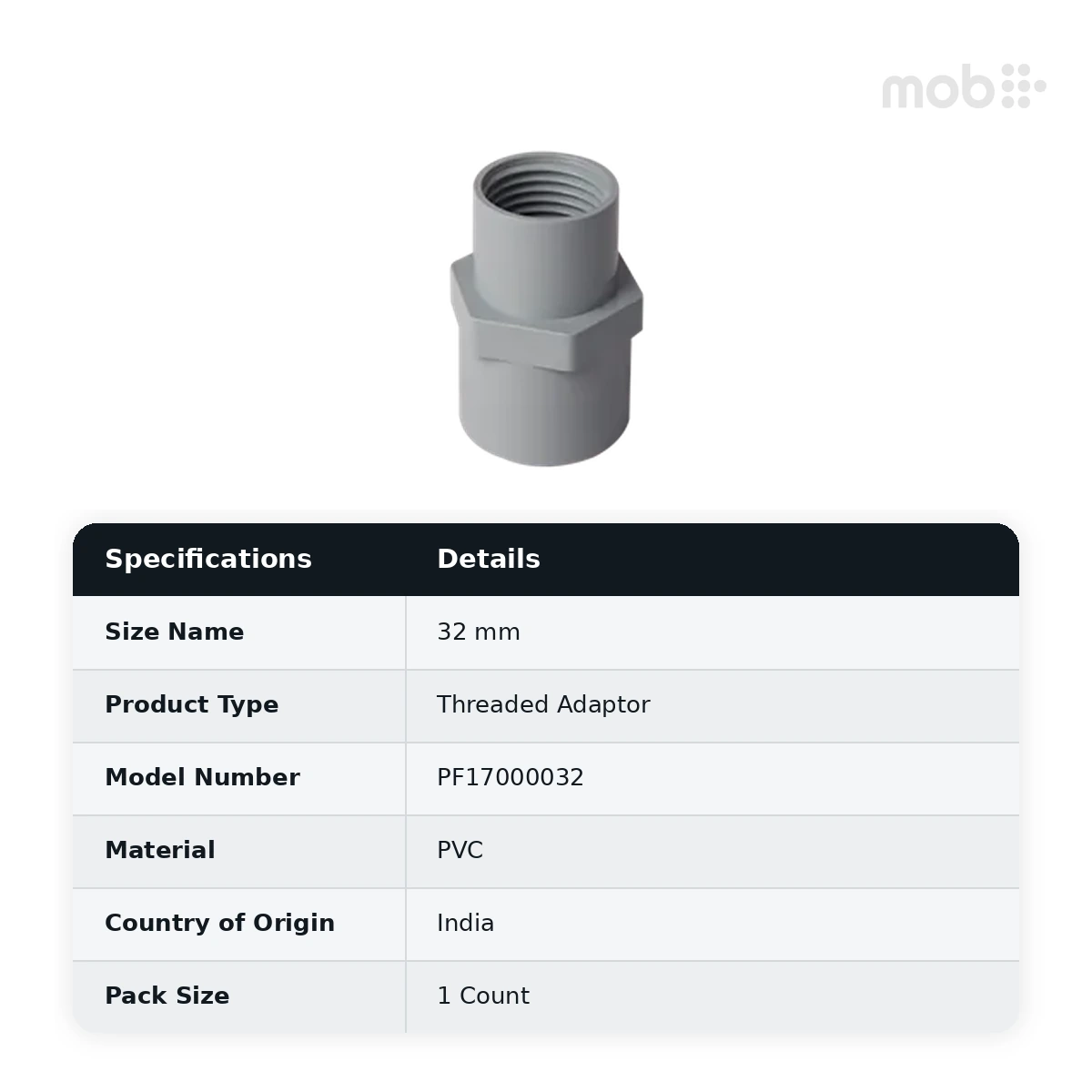 Truflo PVC Female Threaded Adaptor - Heavy 32 mm - PF17000032 - image 2