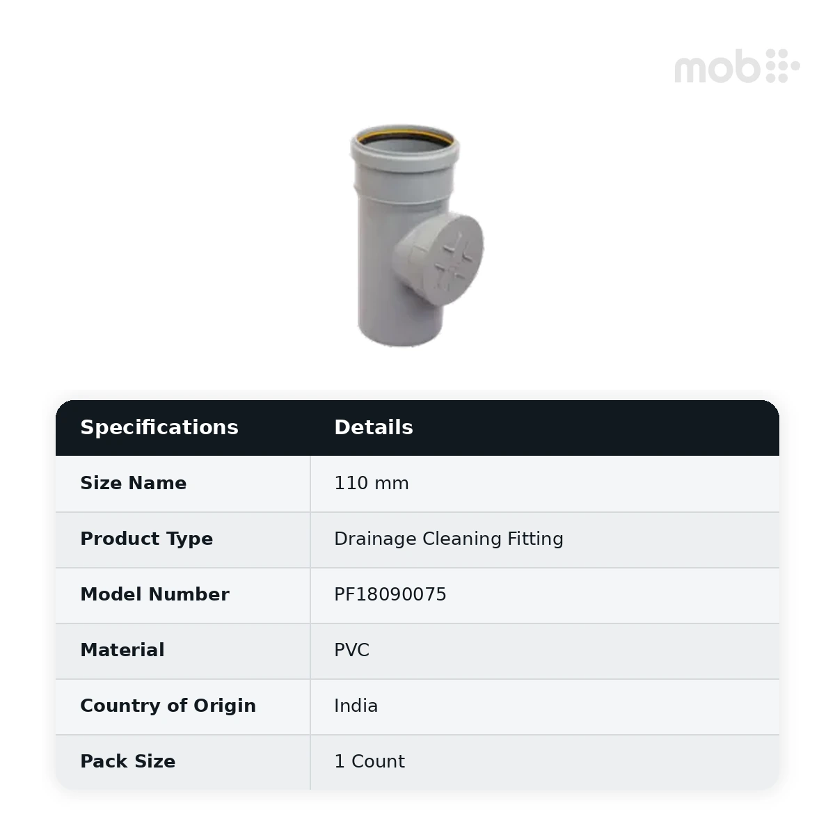 Truflo SWR Ringfit Cleaning Fitting 110 mm - SF16000110
