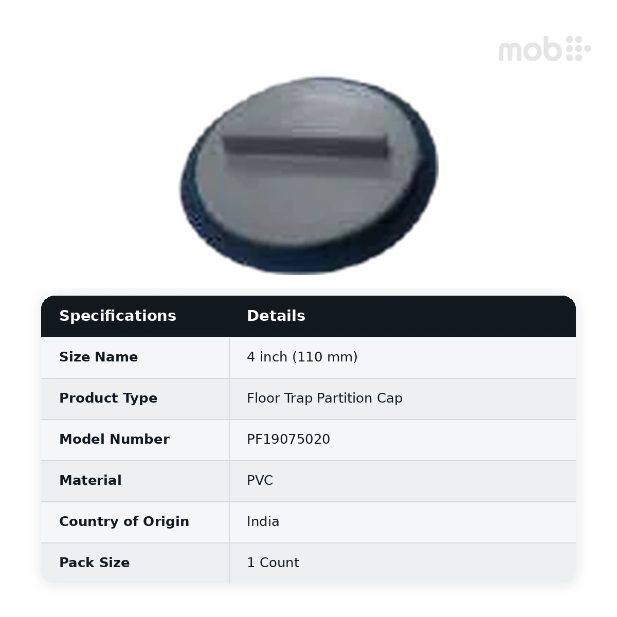Truflo SWR Selfit Multi Floor Trap Cap for Partition 4 inch (110 mm) - SF89000110 - image 2