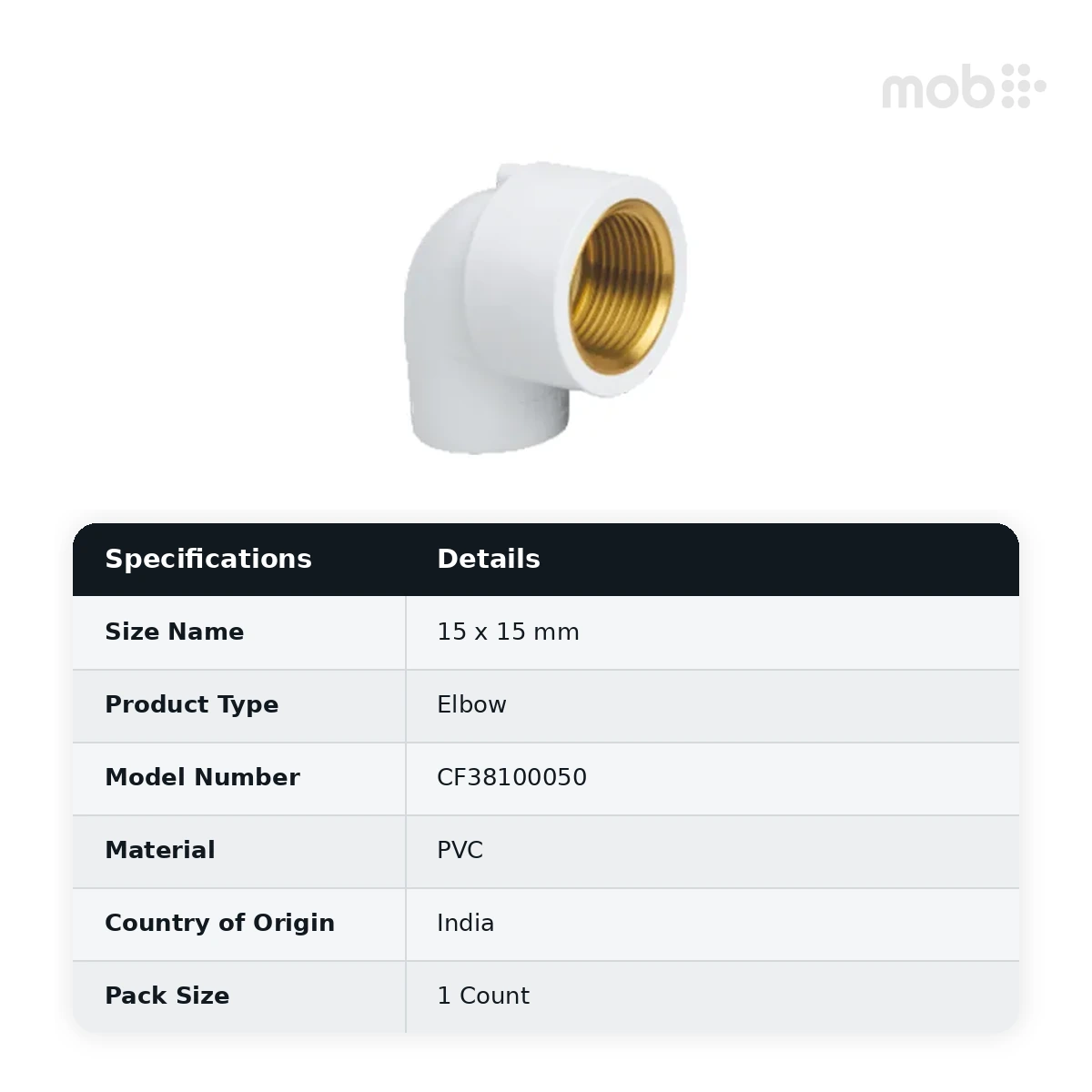 Truflo UPVC Brass Elbow 90 ° 15 x 15 mm - UF20015015 - image 2