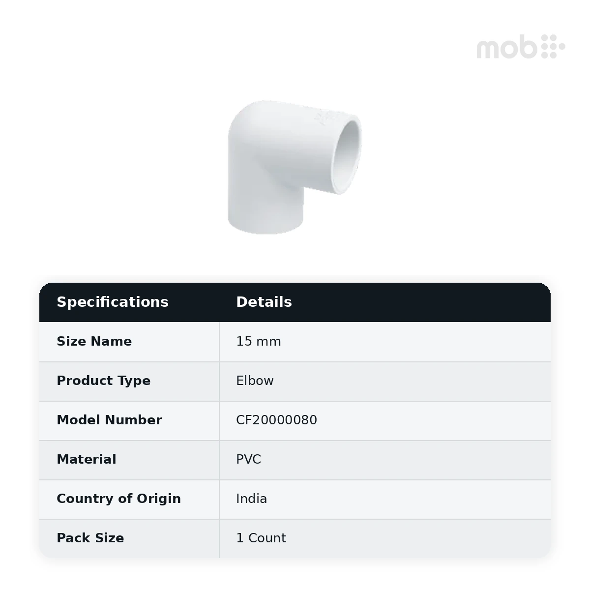 Truflo UPVC SCH 40 Elbow 90 ° 15 mm - UF02000015 - image 2