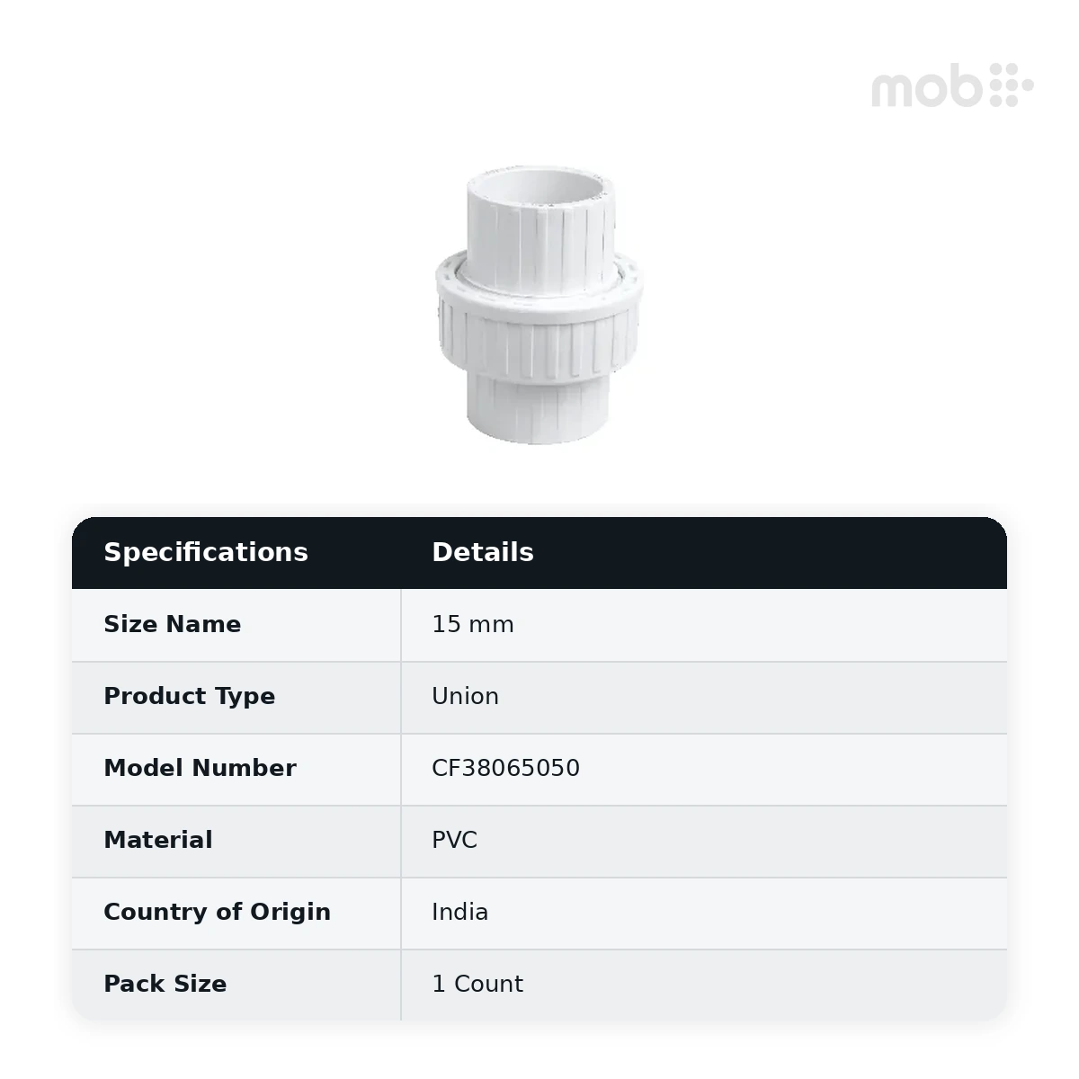 Truflo UPVC Union 15 mm - UF17000015 - image 2