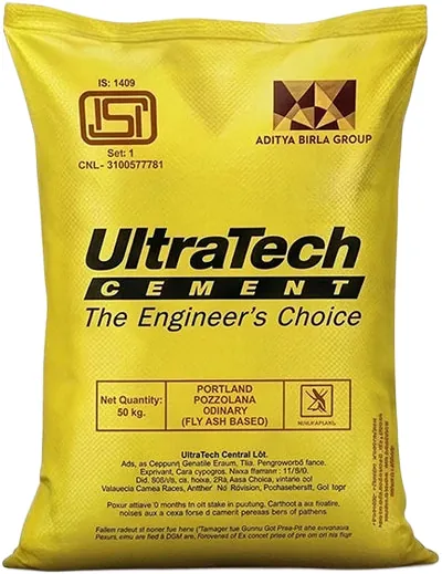 UltraTech PPC Cement (Portland Pozzolana Cement), 50 kg 