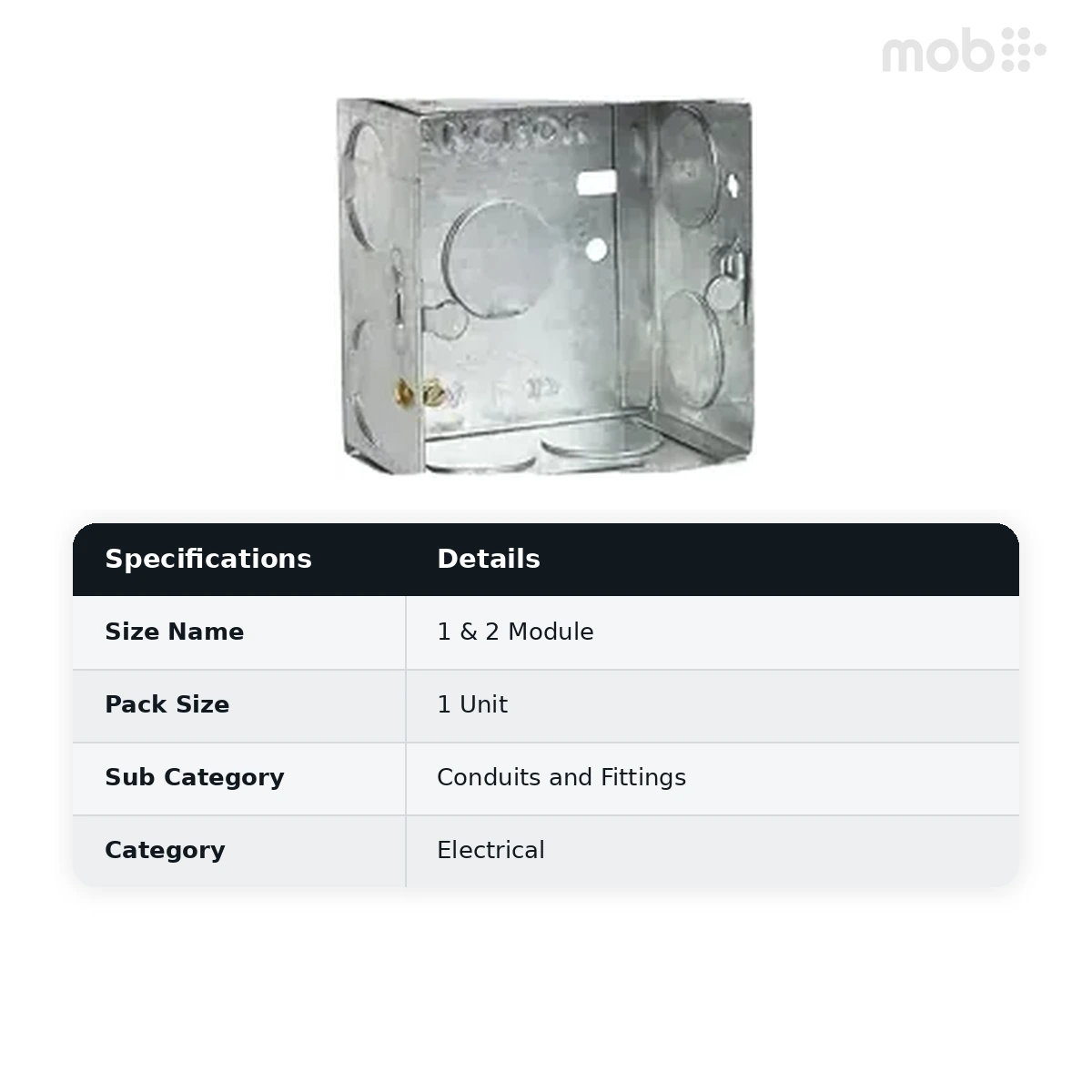 VIP G.I. Metal modular box 1 & 2 module 18 G - image 2