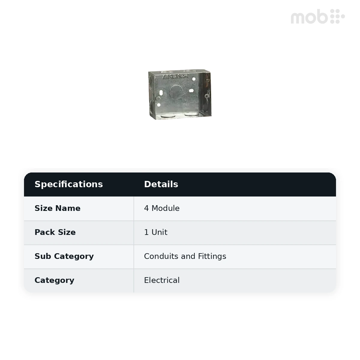 VIP G.I. Metal modular box 4 module 18 G - image 2