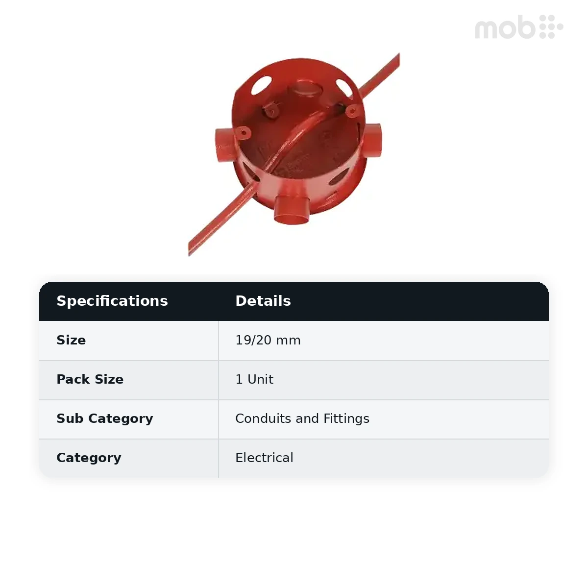 VIP Metal Fan Box Red (Powder Coated) 19/20mm - image 2