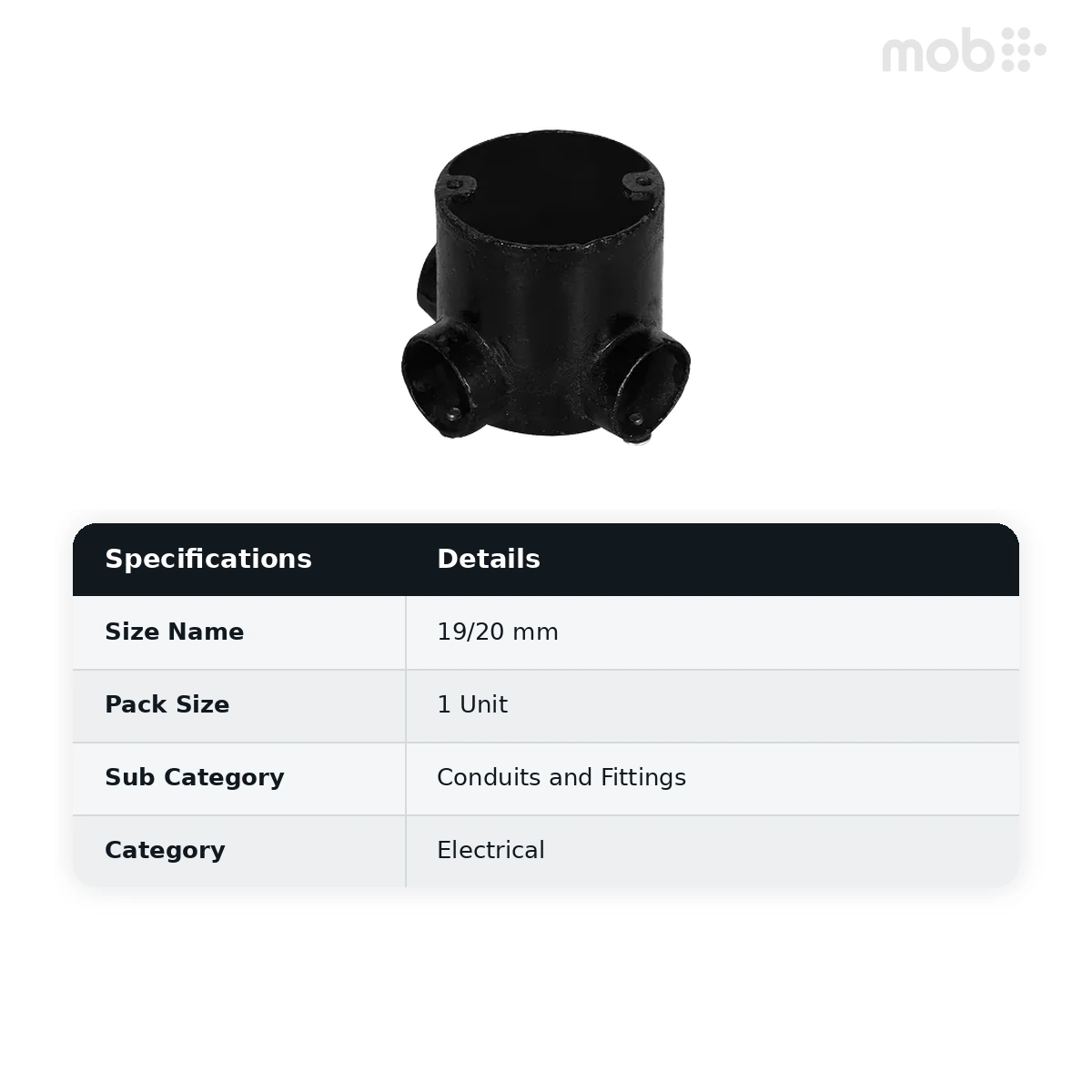 VIP Metal Junction Box Deep 19/20mm