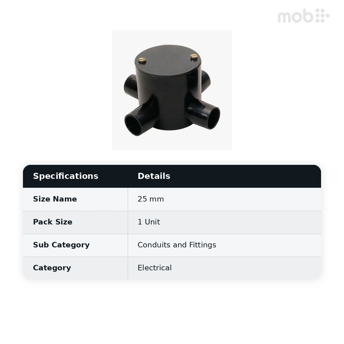 VIP PVC Junction Box Deep (With Lid) 4 way 25mm - image 2