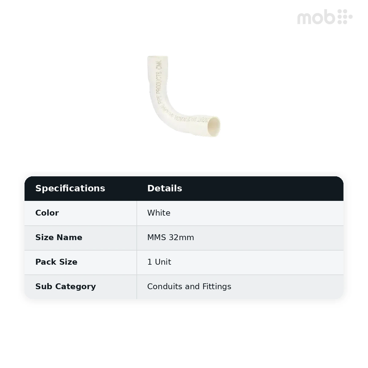 VIP PVC MMS Bend 32mm  White - image 2
